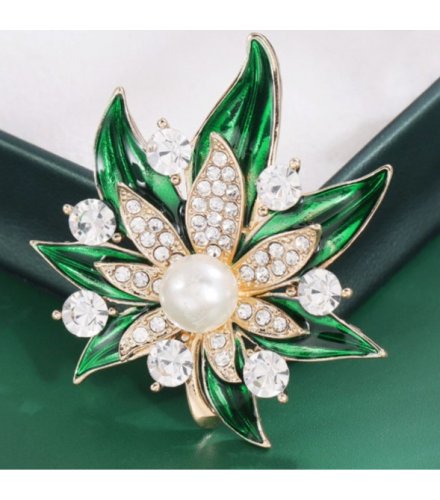 XSB211 - Green Floral Saree Brooch